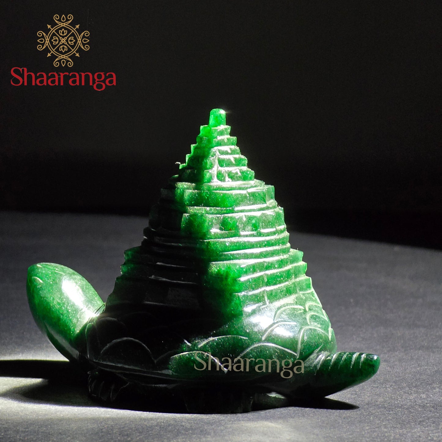 4 Inches Semi Precious Stone Shree Yantram With Tortoise