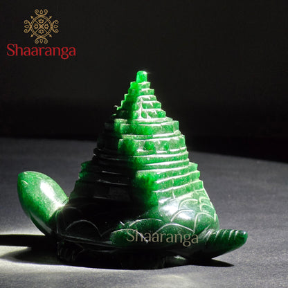4 Inches Semi Precious Stone Shree Yantram With Tortoise