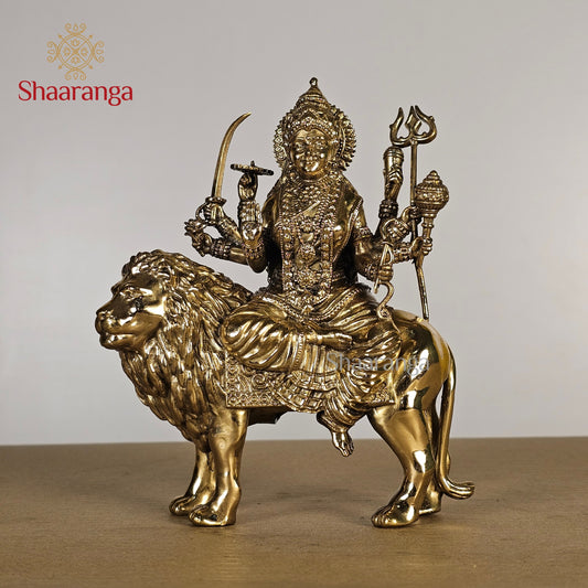 6.5 Inches fine Brass Durga Devi