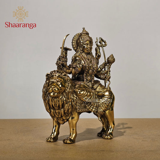 6.5 Inches fine Brass Durga Devi