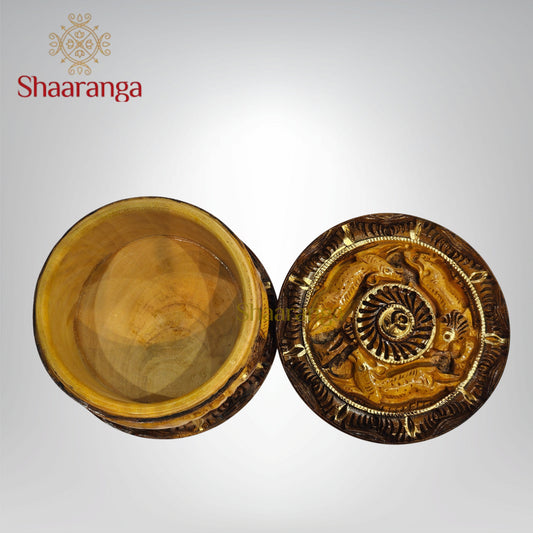 3.5 Inches Wooden Powder Box