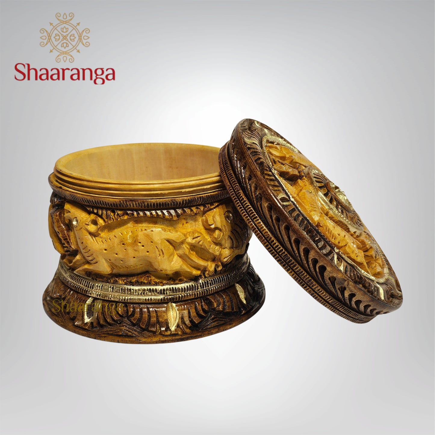 3.5 Inches Wooden Powder Box