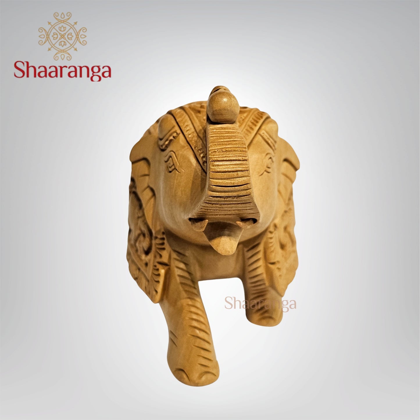 4.5 Inches Wooden Elephant with Shikar Carving – A Compact Expression of Tribal Art