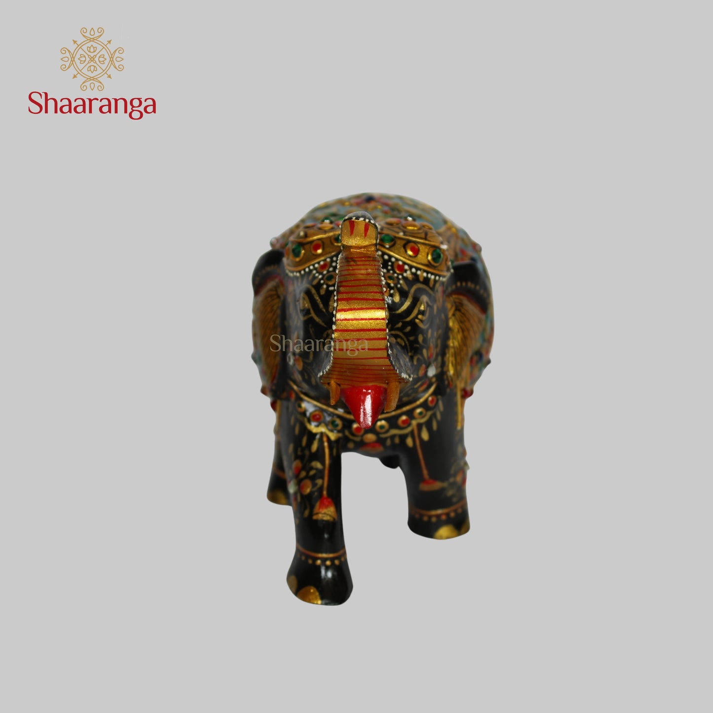 6.5 Inches Wood Elephant Painting
