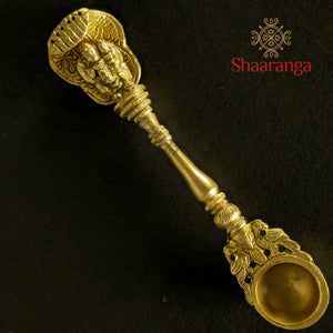 6.5 Inches Vishnu Lakshmi Spoon in Brass