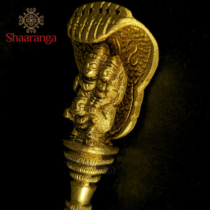 6.5 Inches Vishnu Lakshmi Spoon in Brass