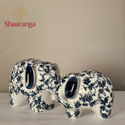 6 Inches Ceramic Elephant Baby Set of 2