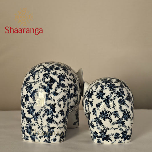 6 Inches Ceramic Elephant Baby Set of 2