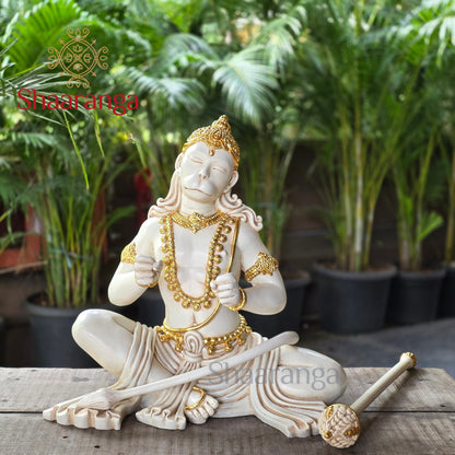21 Inches Culture Marble Hanuman - Dhyana Mudra