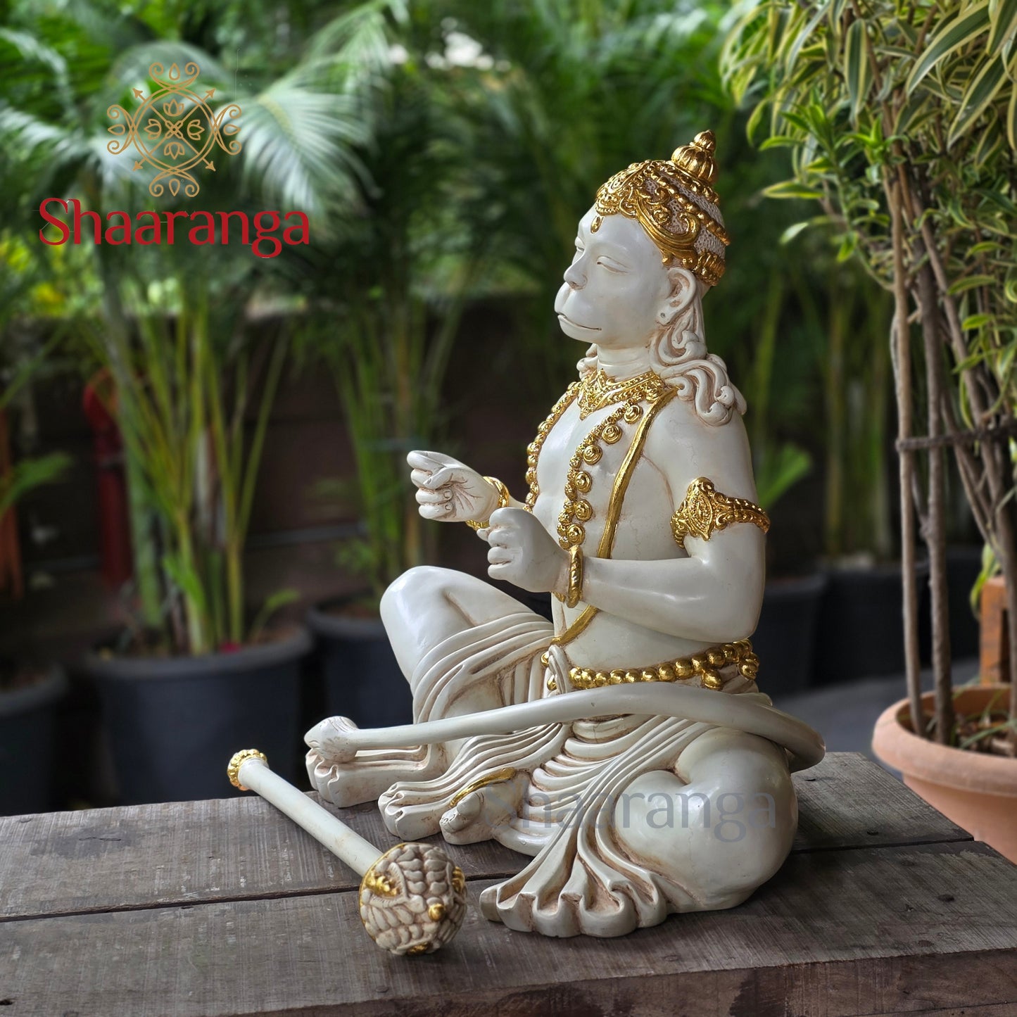 21 Inches Culture Marble Hanuman - Dhyana Mudra