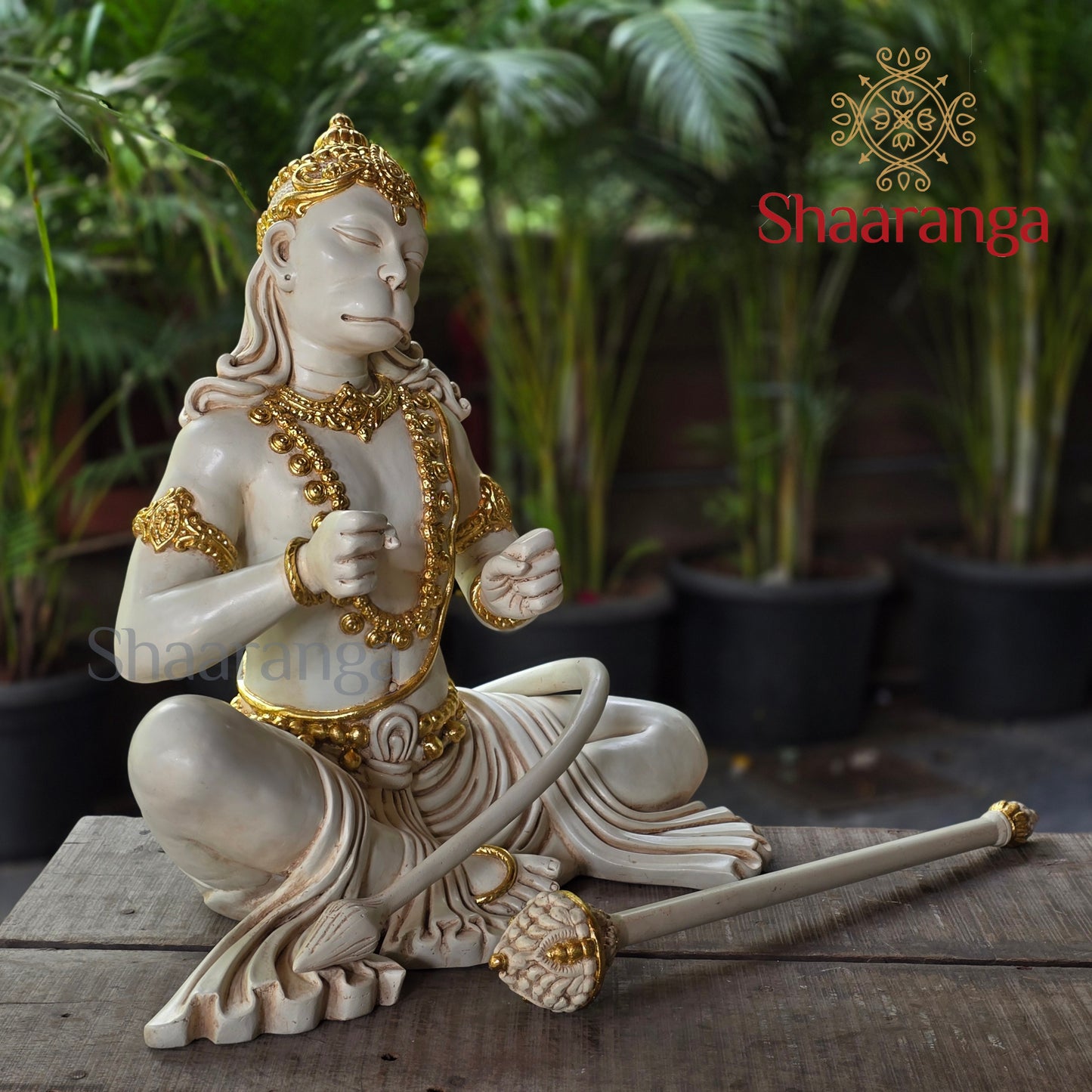 21 Inches Culture Marble Hanuman - Dhyana Mudra