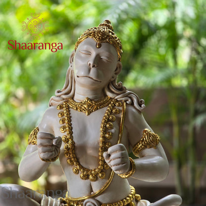 21 Inches Culture Marble Hanuman - Dhyana Mudra