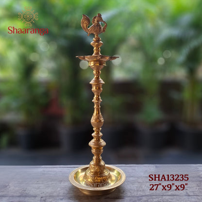 27 Inches Bronze Annam Lamp