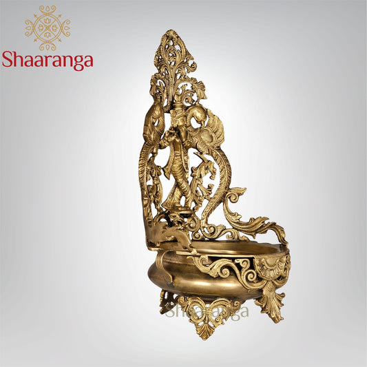 20.5 Inches Bronze Krishna Urli