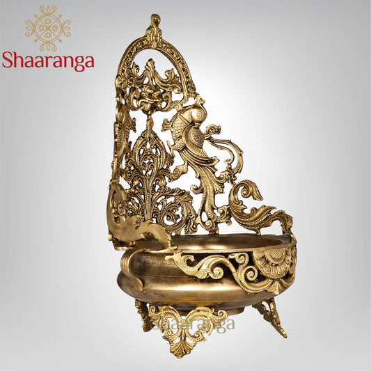 17 Inches Bronze Urli with Arch