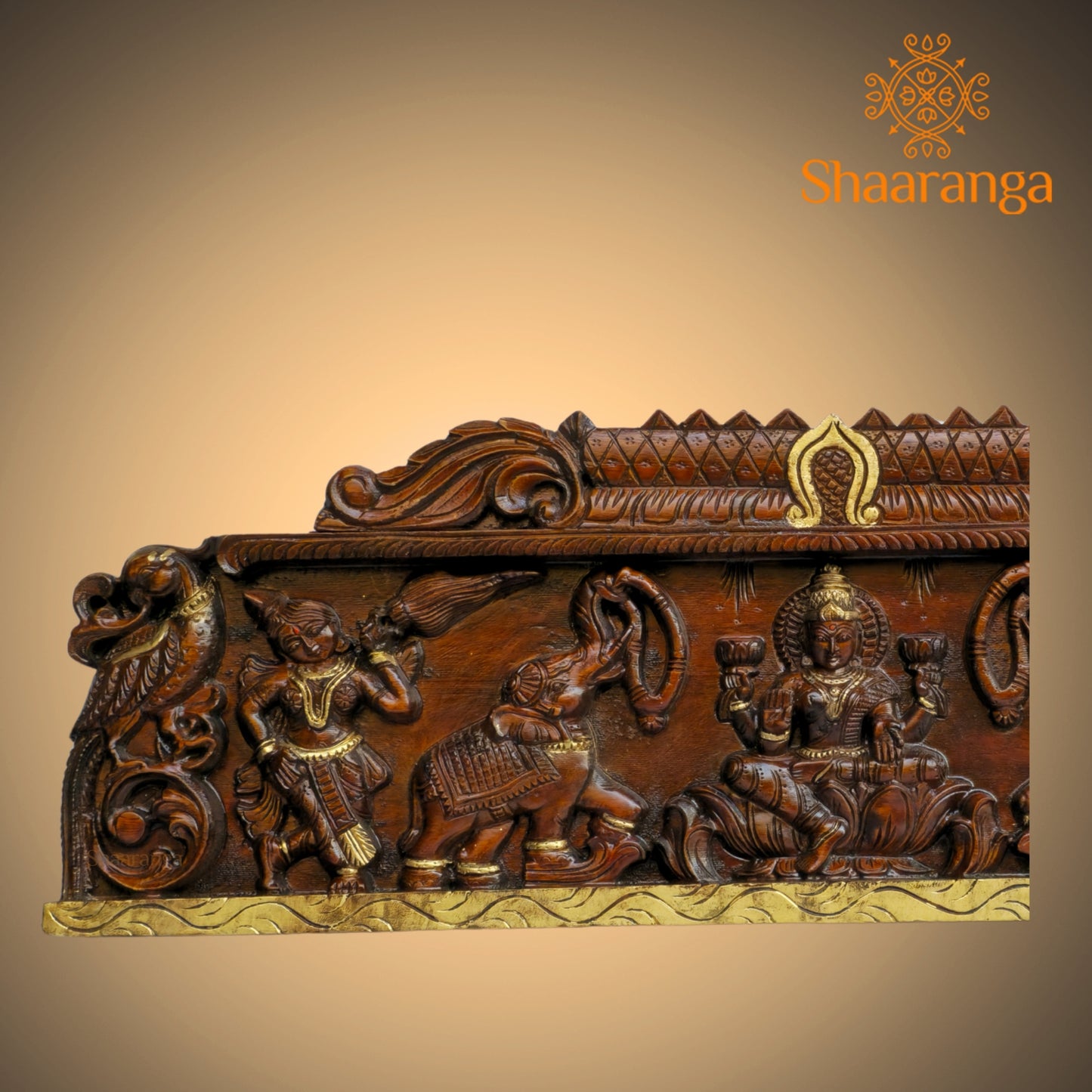 12 Inches Wood Gaja Lakshmi