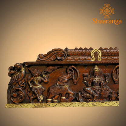 12 Inches Wood Gaja Lakshmi