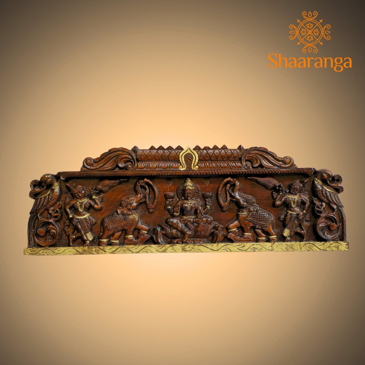 12 Inches Wood Gaja Lakshmi