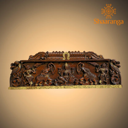 12 Inches Wood Gaja Lakshmi