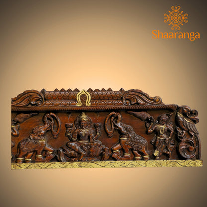 12 Inches Wood Gaja Lakshmi