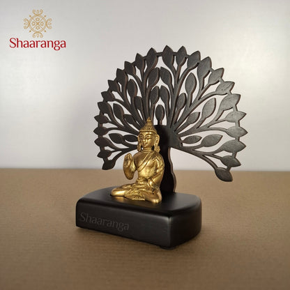 6.5 Inches Brass Budha with tree