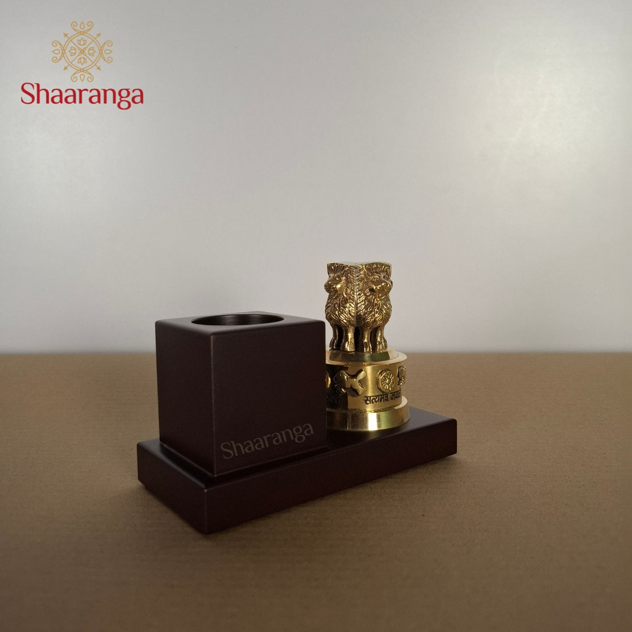 4 Inches Brass Ashoka Pen stand