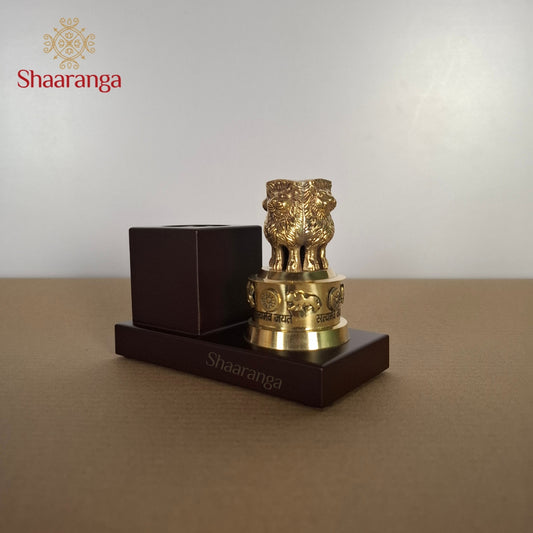 4 Inches Brass Ashoka Pen stand