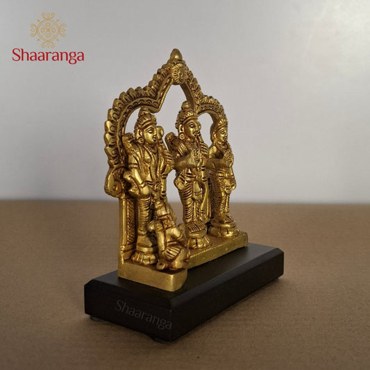 5.5 Inches Brass Ram Parivar with Base