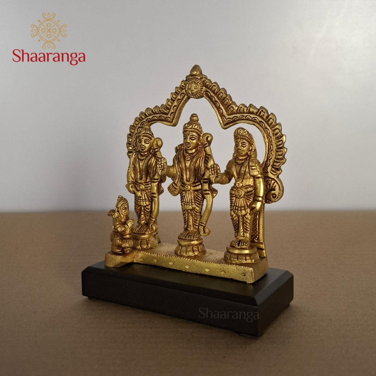 5.5 Inches Brass Ram Parivar with Base