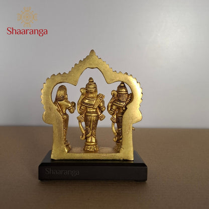 5.5 Inches Brass Ram Parivar with Base