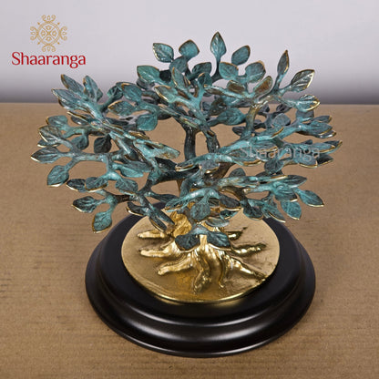 6 Inches Brass Tree with Round Base