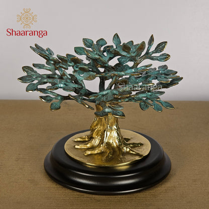6 Inches Brass Tree with Round Base