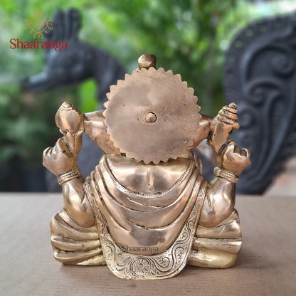 9 Inches Brass Ganesha - ideal for home temple and gifting