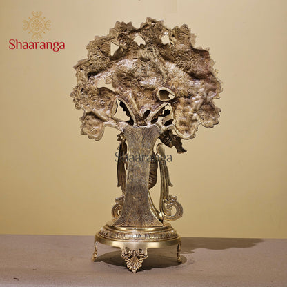 18.5 Inches Brass Krishna Under Tree