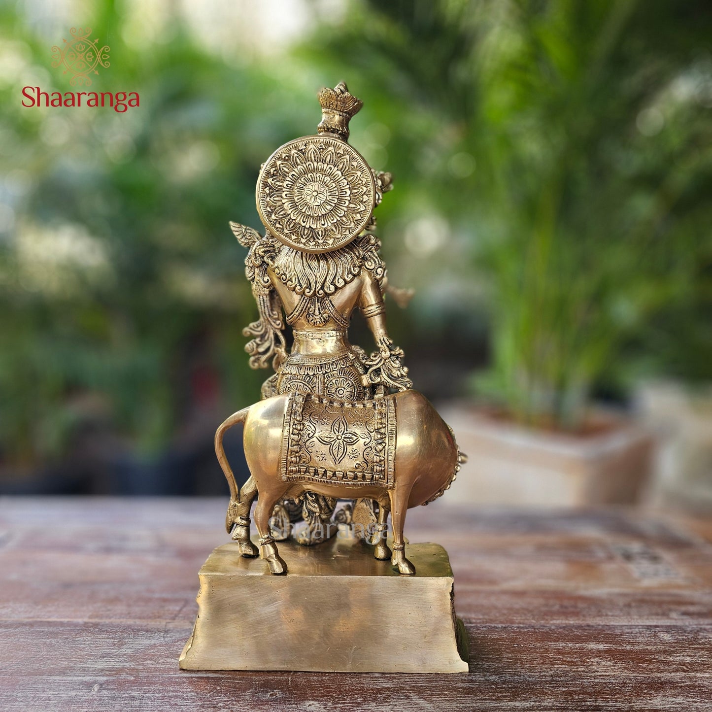 23 Inches Brass Cow Krishna