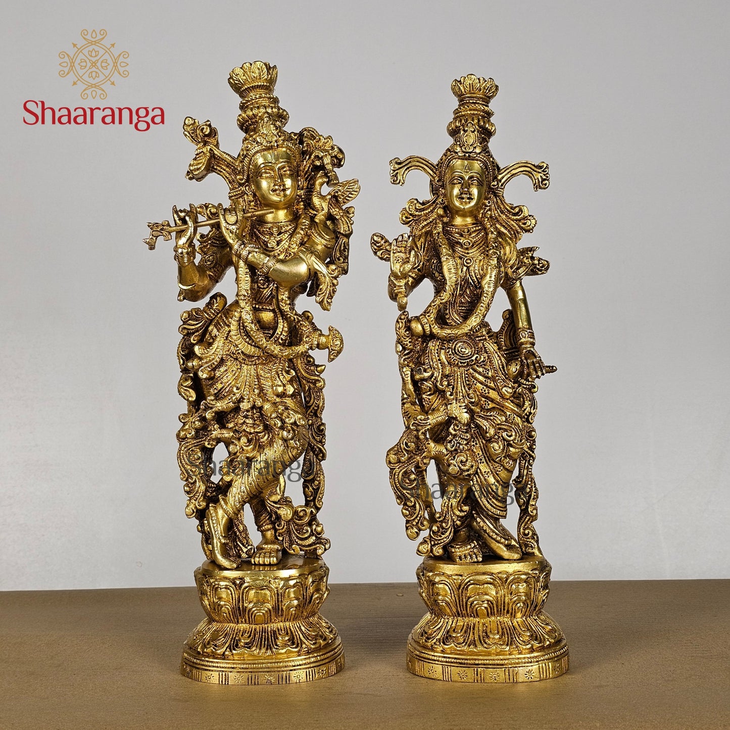 14 Inches Brass Radha Krishna Jodi
