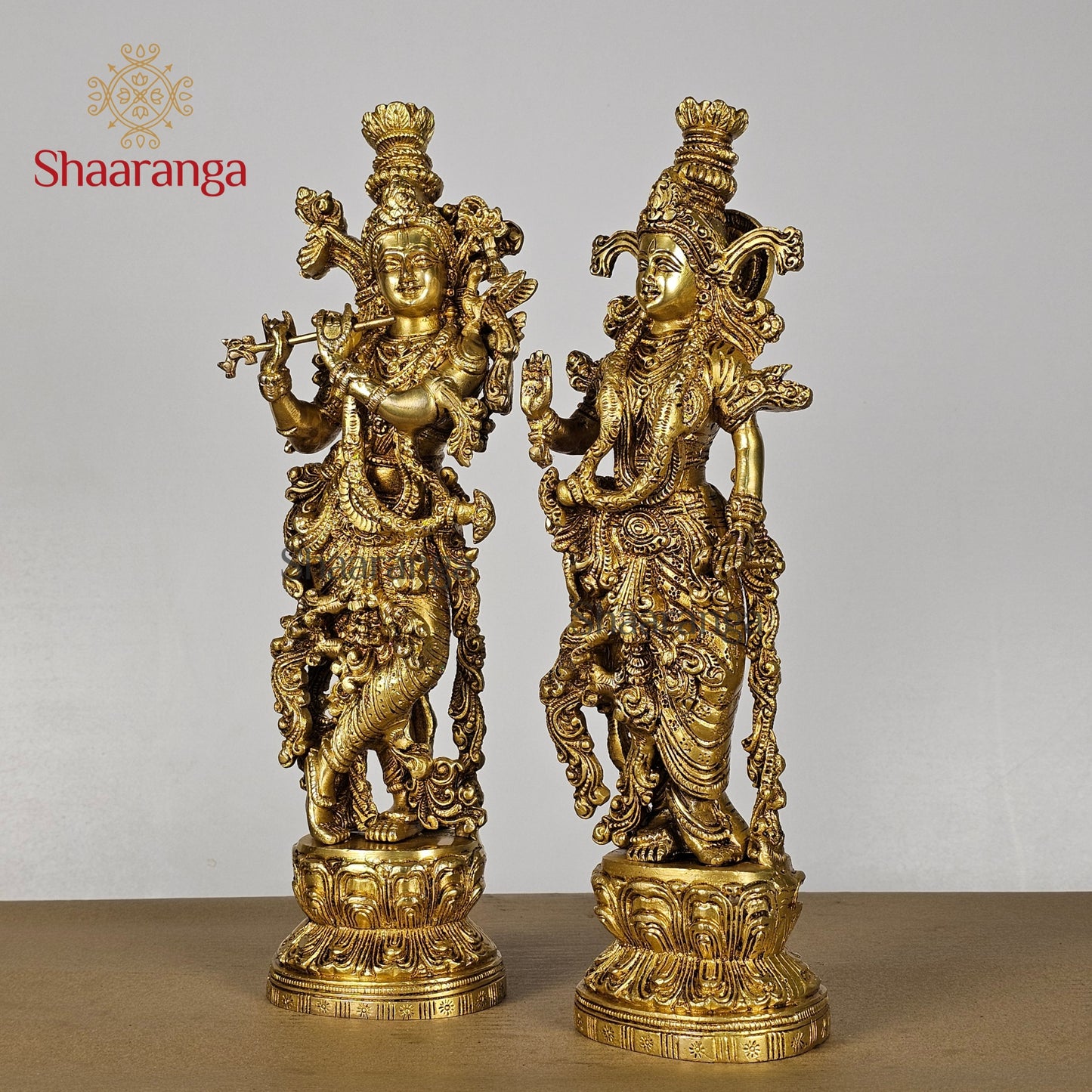 14 Inches Brass Radha Krishna Jodi
