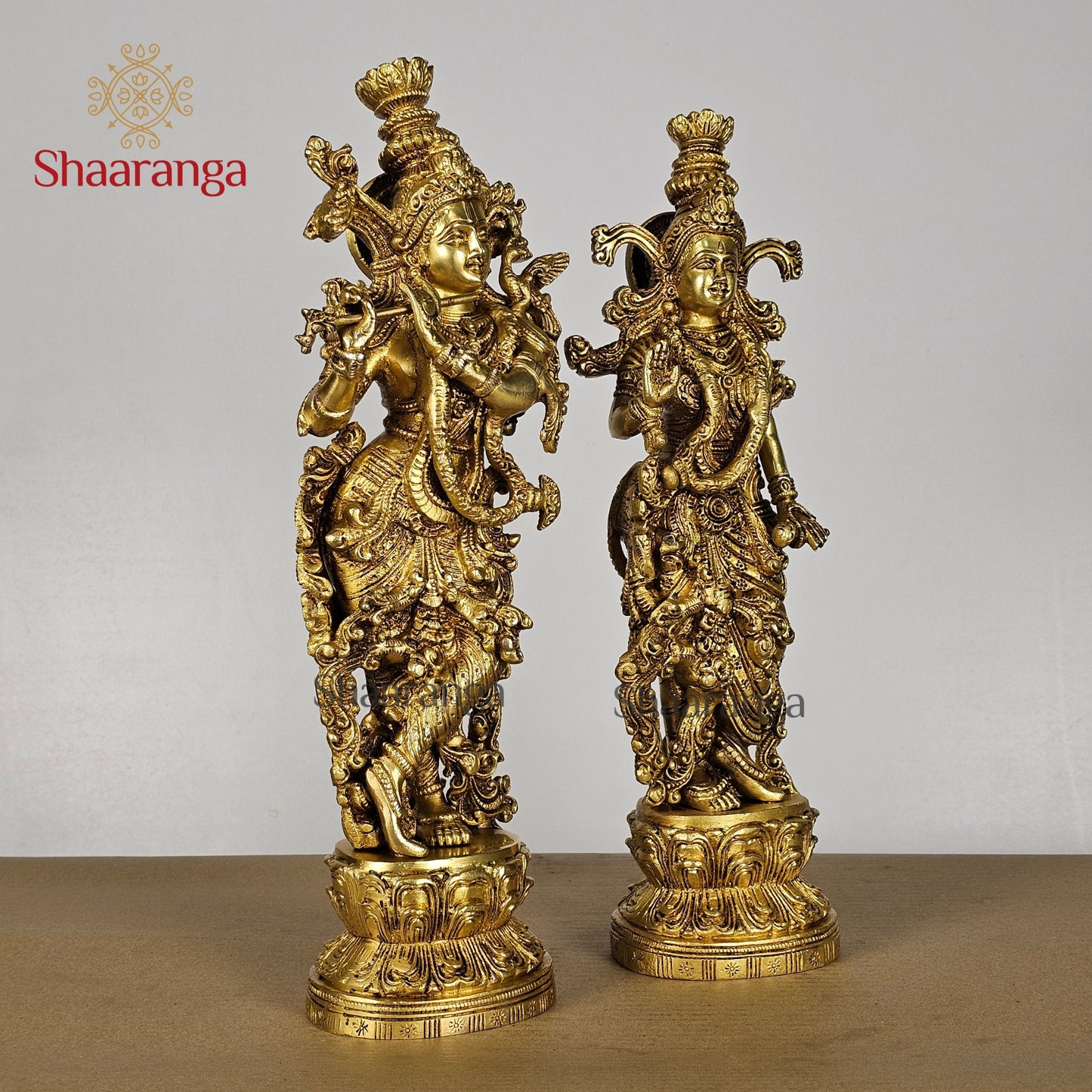 14 Inches Brass Radha Krishna Jodi