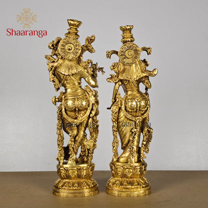 14 Inches Brass Radha Krishna Jodi
