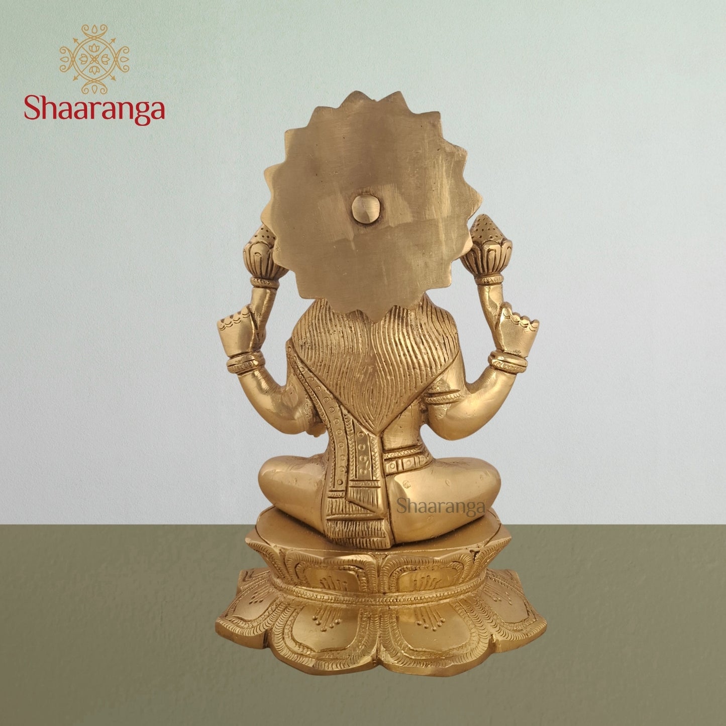 8 Inches Brass Laxmi Sitting Lotus Base