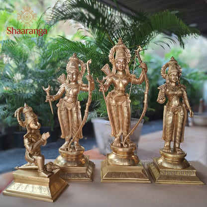 26.5 Inches Brass Rama Sita Lakshmana and Hanuman Set