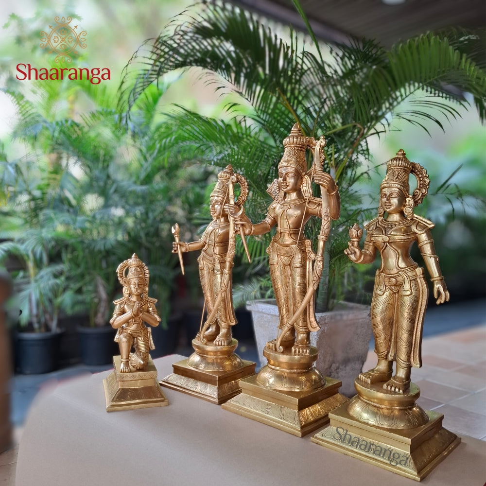 26.5 Inches Brass Rama Sita Lakshmana and Hanuman Set