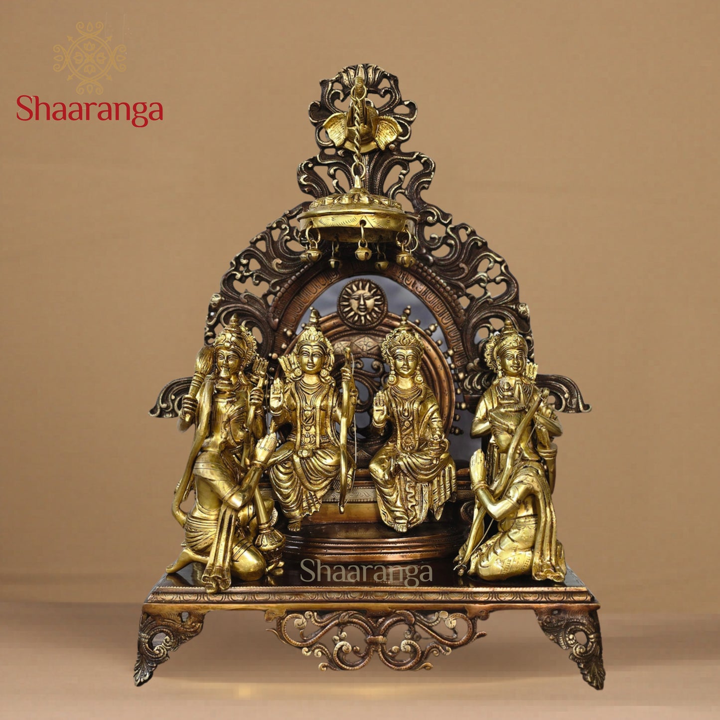 23 Inches Brass  Ram Darbar With Base