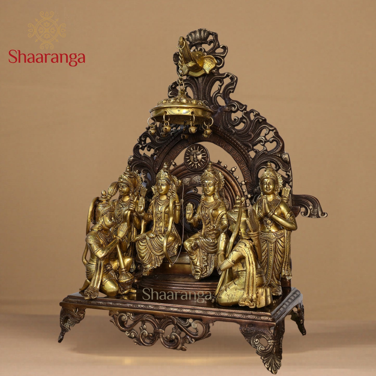 23 Inches Brass  Ram Darbar With Base