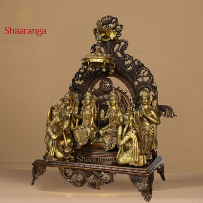 23 Inches Brass  Ram Darbar With Base