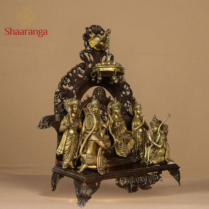 23 Inches Brass  Ram Darbar With Base