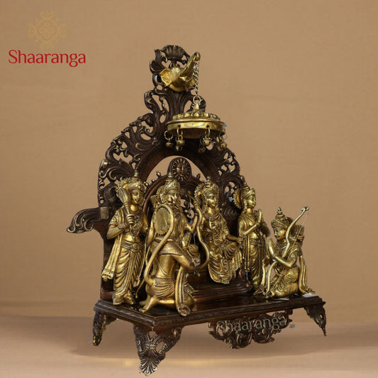 23 Inches Brass  Ram Darbar With Base