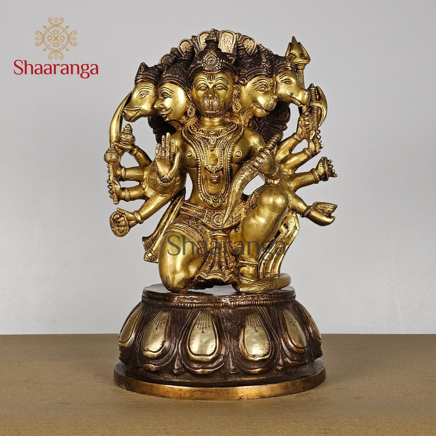 13 Inches Brass Panchamukhi Hanuman