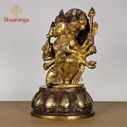 13 Inches Brass Panchamukhi Hanuman