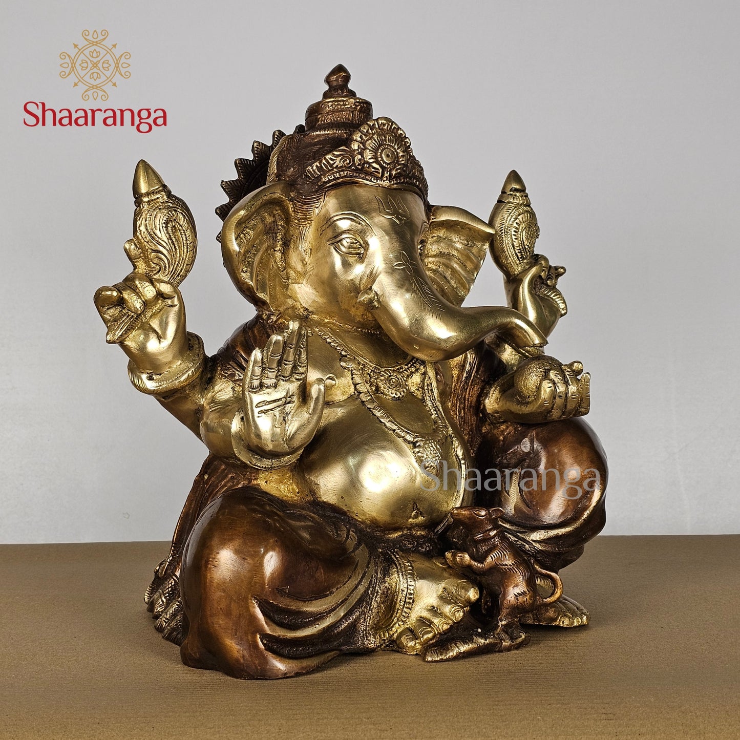13 Inches Brass Two Tone Ganesha